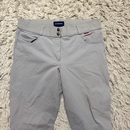 Women’s Size 32R Grey B Vertigo Knee Patch Horseback Riding Breeches