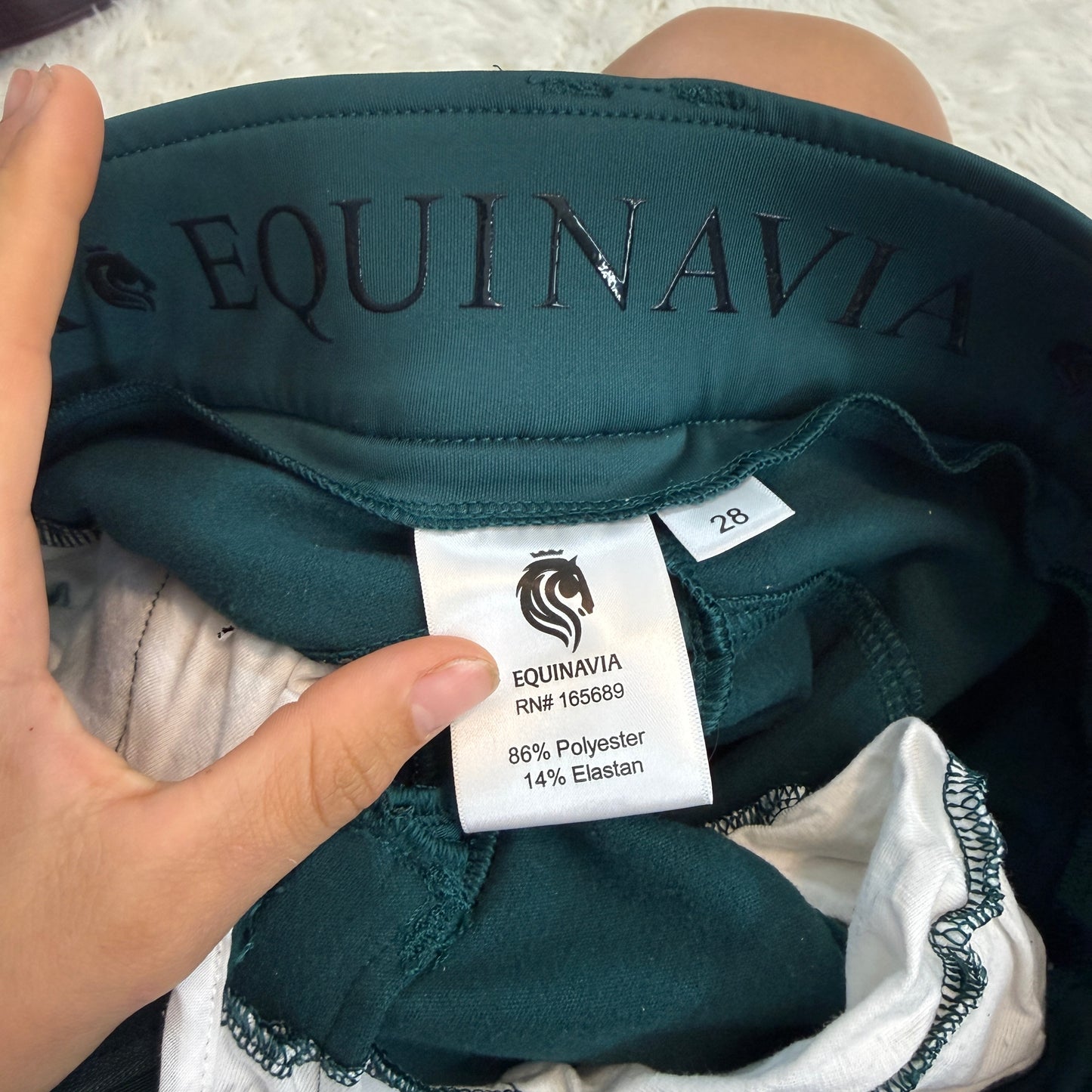 Women’s Size 28R Green Equinavia Full Seat Horseback Riding Breeches
