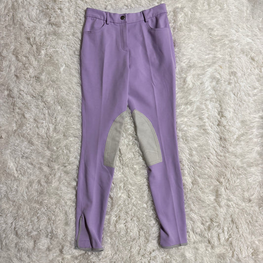 Women’s Size 26R Purple Anne’s Equestrian Apparel Knee Patch Horseback Riding Breeches