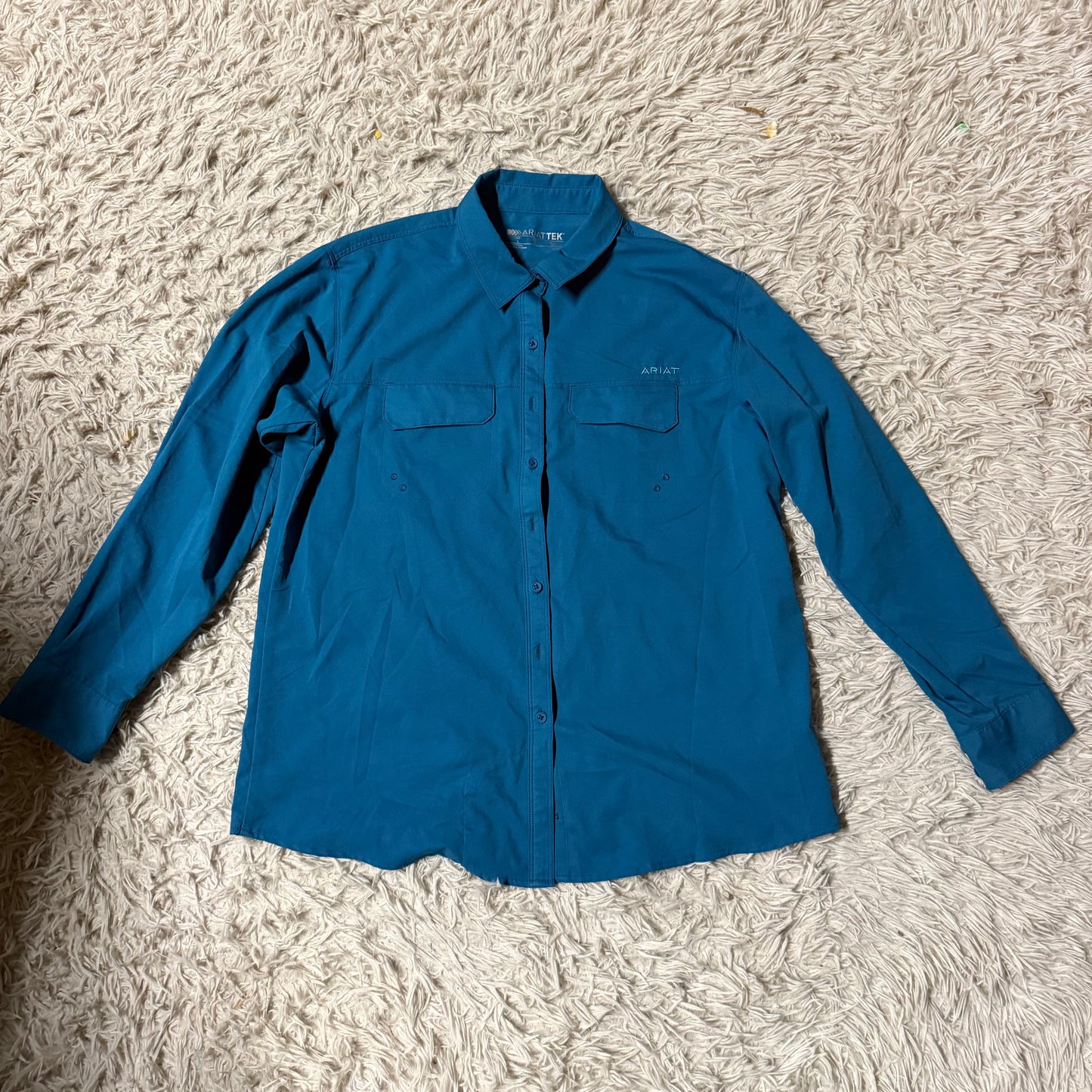 Women’s Large Blue Ariat Long Sleeve Horseback Riding Button Down Sunshirt