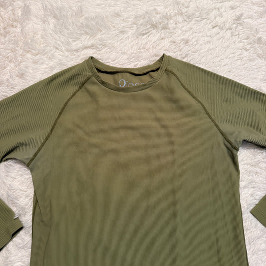 Women’s Large Green Smartpak Long Sleeve Horseback Riding Winter Shirt