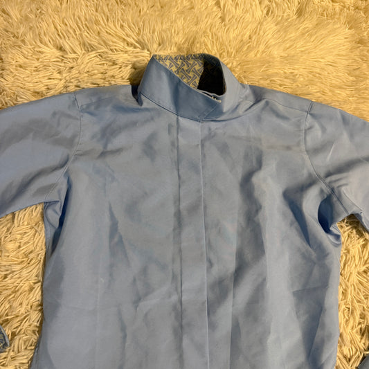 Child’s Size 12 Blue Essex Classics Long Sleeve Horseback Riding Show Shirt