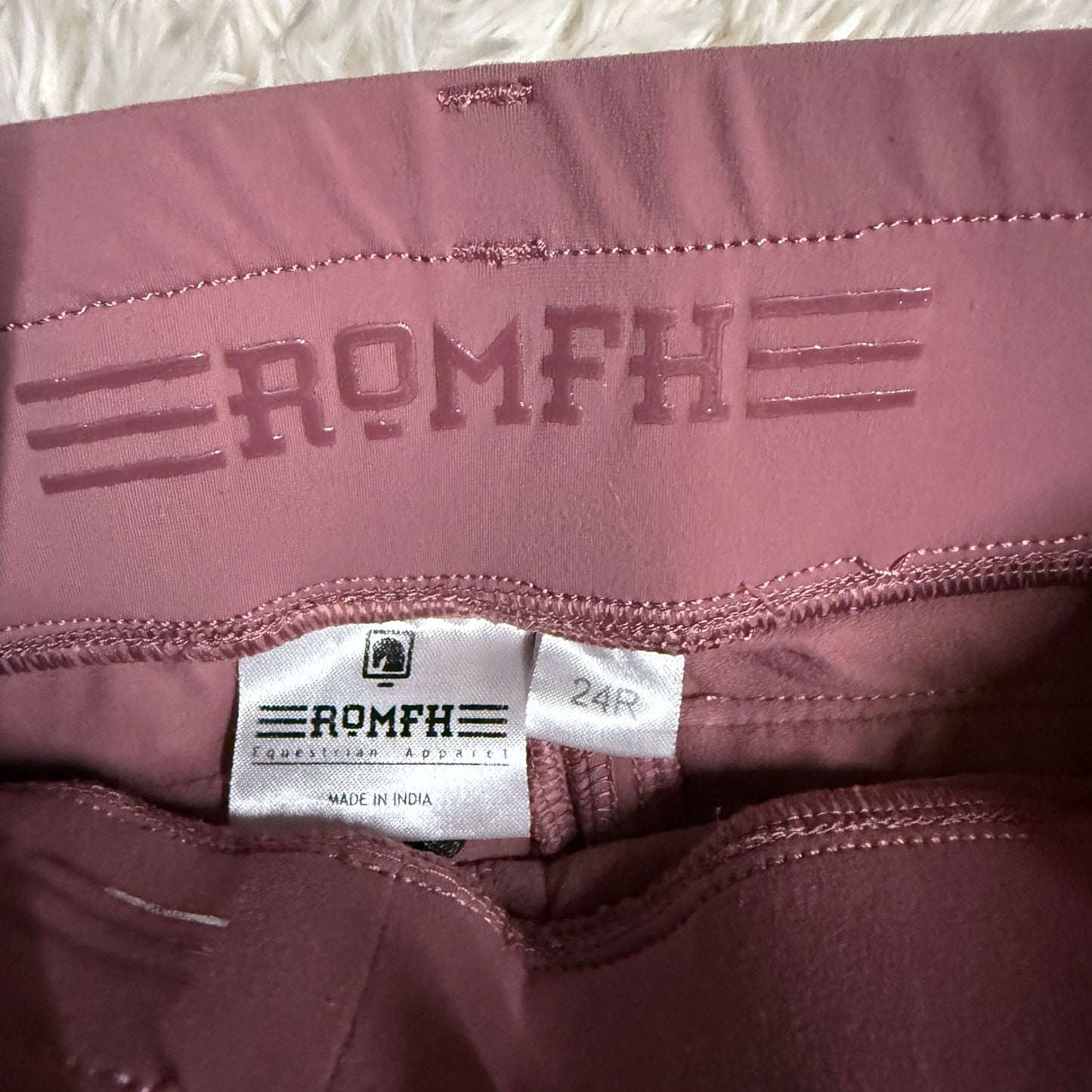 Women’s Size 24R Pink Romfh Knee Patch Horseback Riding Tights