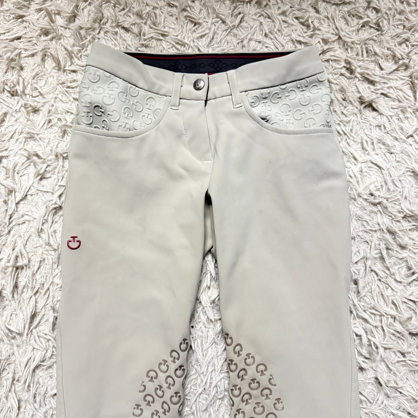 Women’s Size IT36 Tan Cavalleria Toscana Knee Patch Horseback Riding Breeches