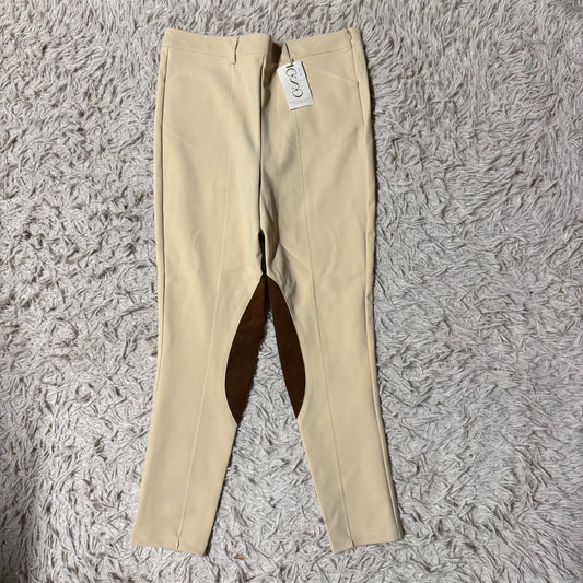New Women’s Size 32R Tan Superlative Knee Patch Horseback Riding Breeches