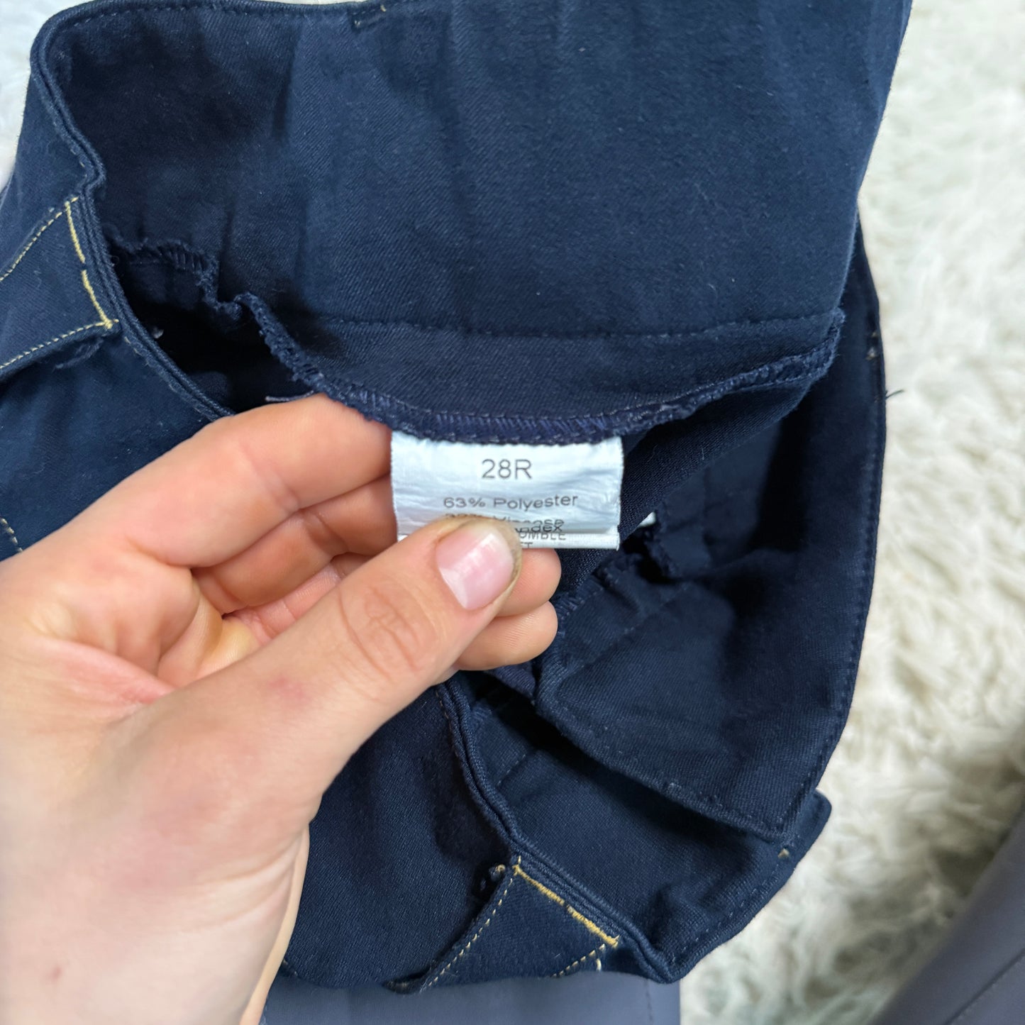 Women’s Size 28R Navy Smartpak Piper Knee Patch Horseback Riding Breeches