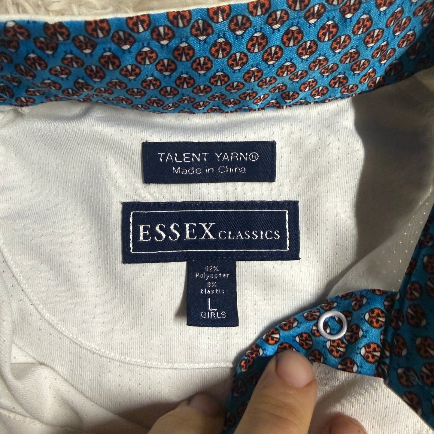 Child’s Large White Essex Classics Short Sleeve Horseback Riding Show Shirt