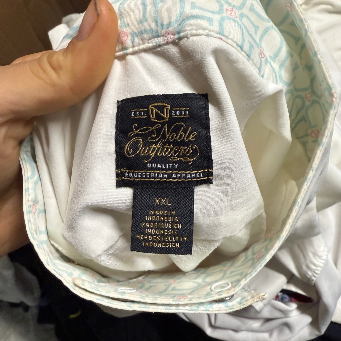 Women’s XXL White Noble Long Sleeve Horseback Riding Show Shirt