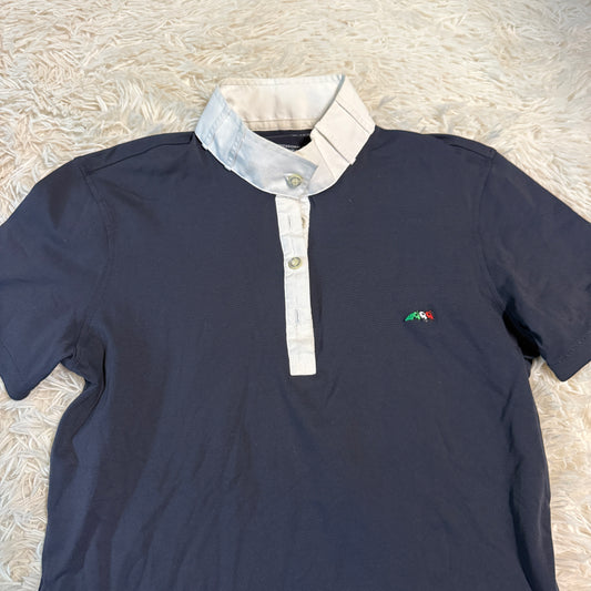 Child’s XXL Navy Equiline Short Sleeve Horseback Riding Show Shirt
