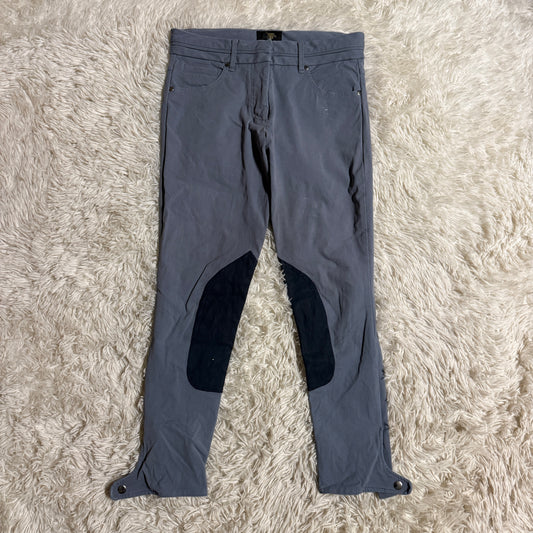Women’s Size 26R Grey Le Fash Knee Patch Horseback Riding Breeches