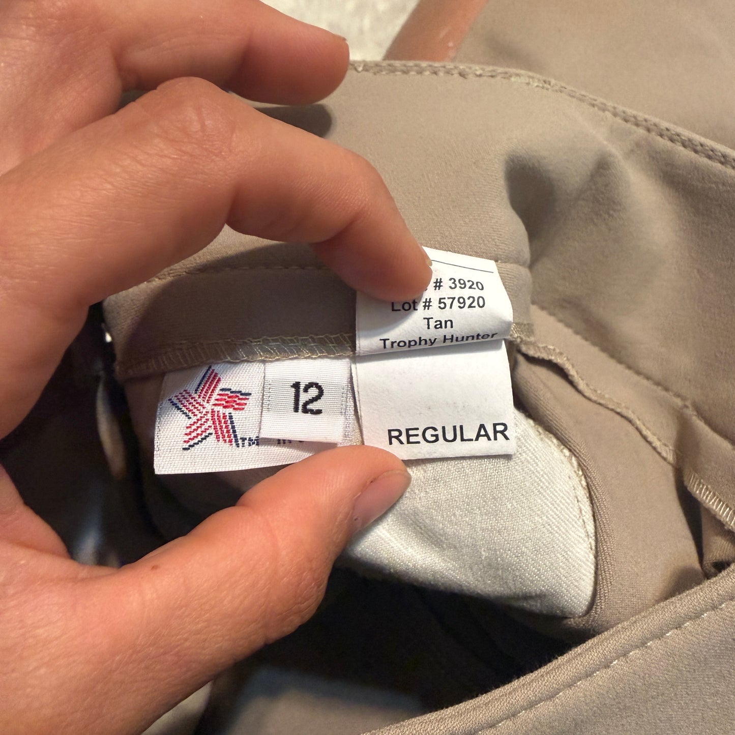 Child’s Size 12R Tan Tailored Sportsman Knee Patch Horseback Riding Breeches