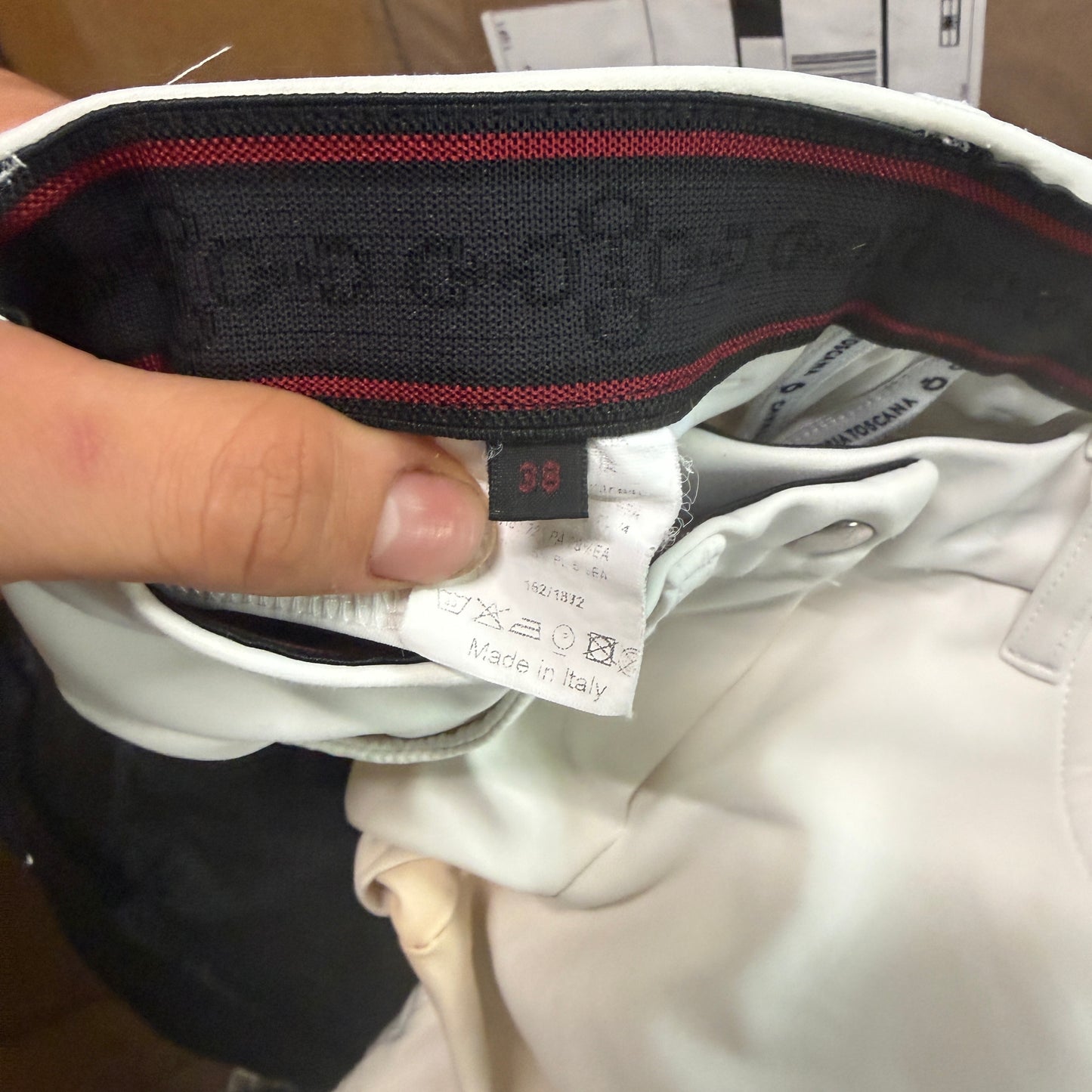 Women’s Size IT38 White Cavalleria Toscana Knee Patch Horseback Riding Breeches