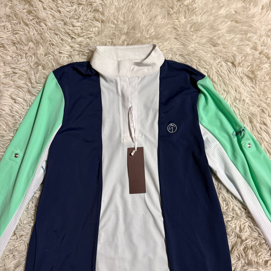 New Child’s Large Blue Kathryn Lily Long Sleeve Horseback Riding Show Shirt