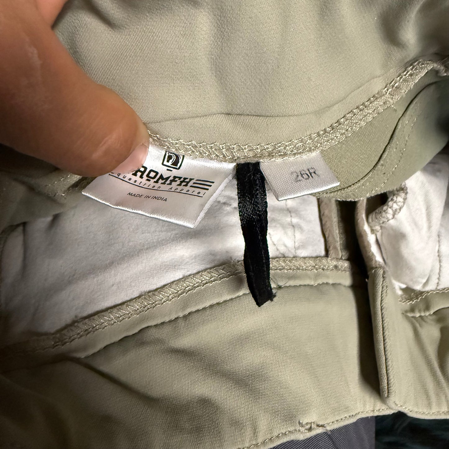 Women’s Size 26R Tan Romfh Knee Patch Horseback Riding Breeches