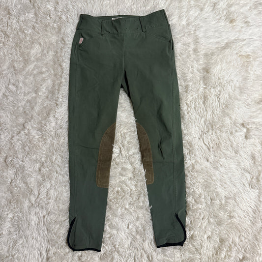Women’s Size 26R Green Tailored Sportsman Knee Patch Horseback Riding Breeches