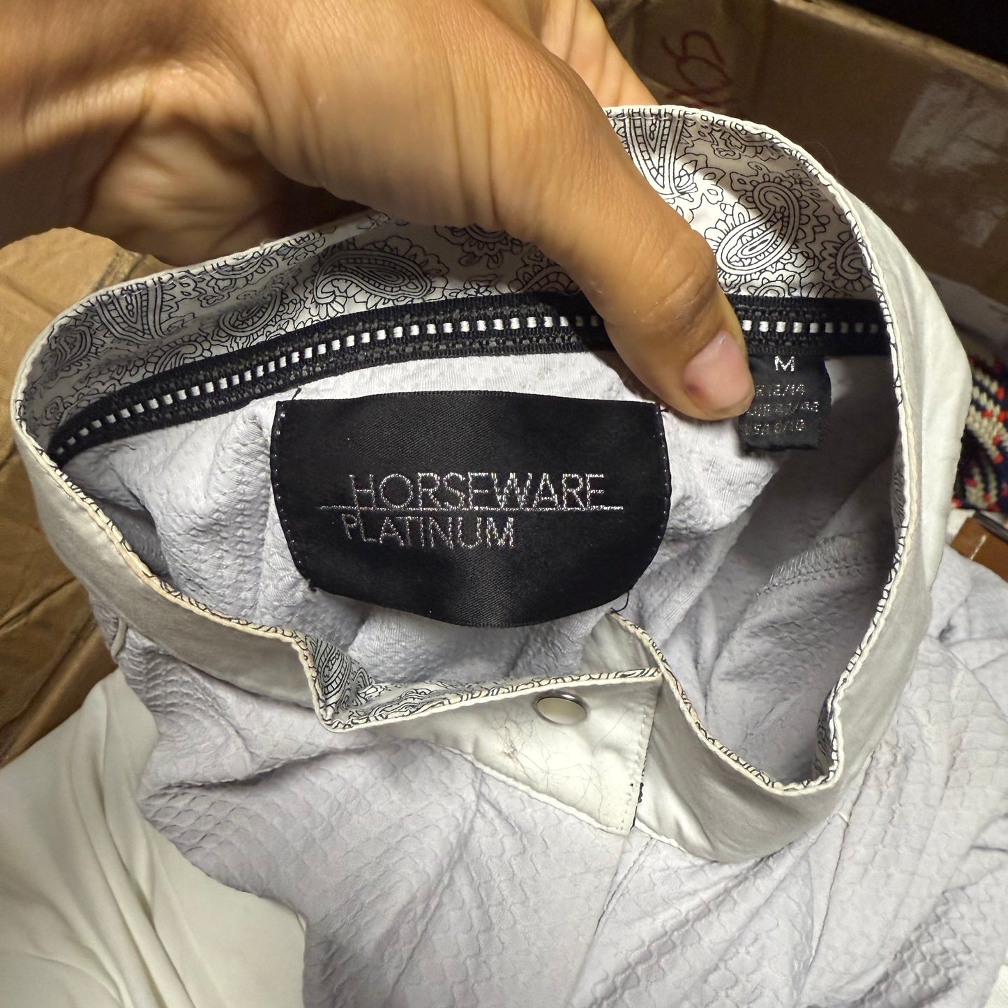 Women’s Medium Grey Horseware Long Sleeve Horseback Riding Show Shirt
