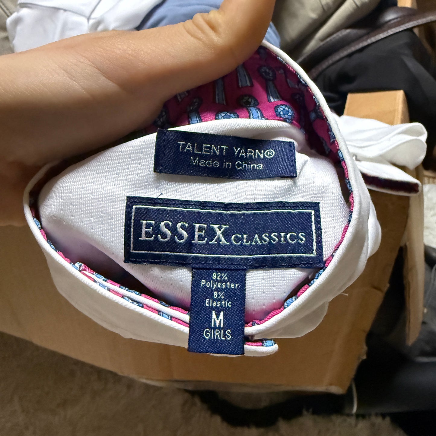 Child’s Medium White Essex Classics Long Sleeve Horseback Riding Show Shirt