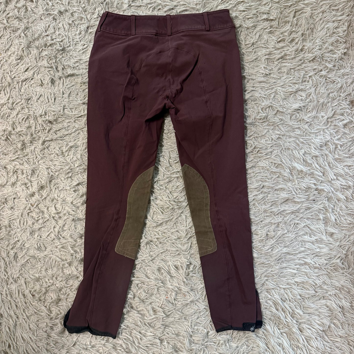 Women’s Size 28L Burgundy Tailored Sportsman Knee Patch Horseback Riding Breeches