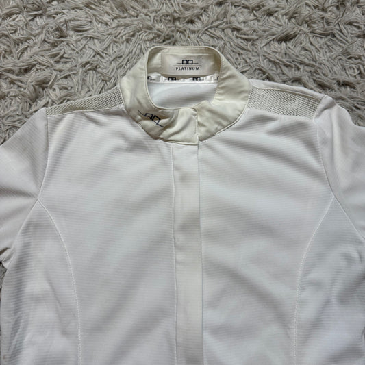 Women’s Large White Alessandro Albanese Long Sleeve Horseback Riding Show Shirt