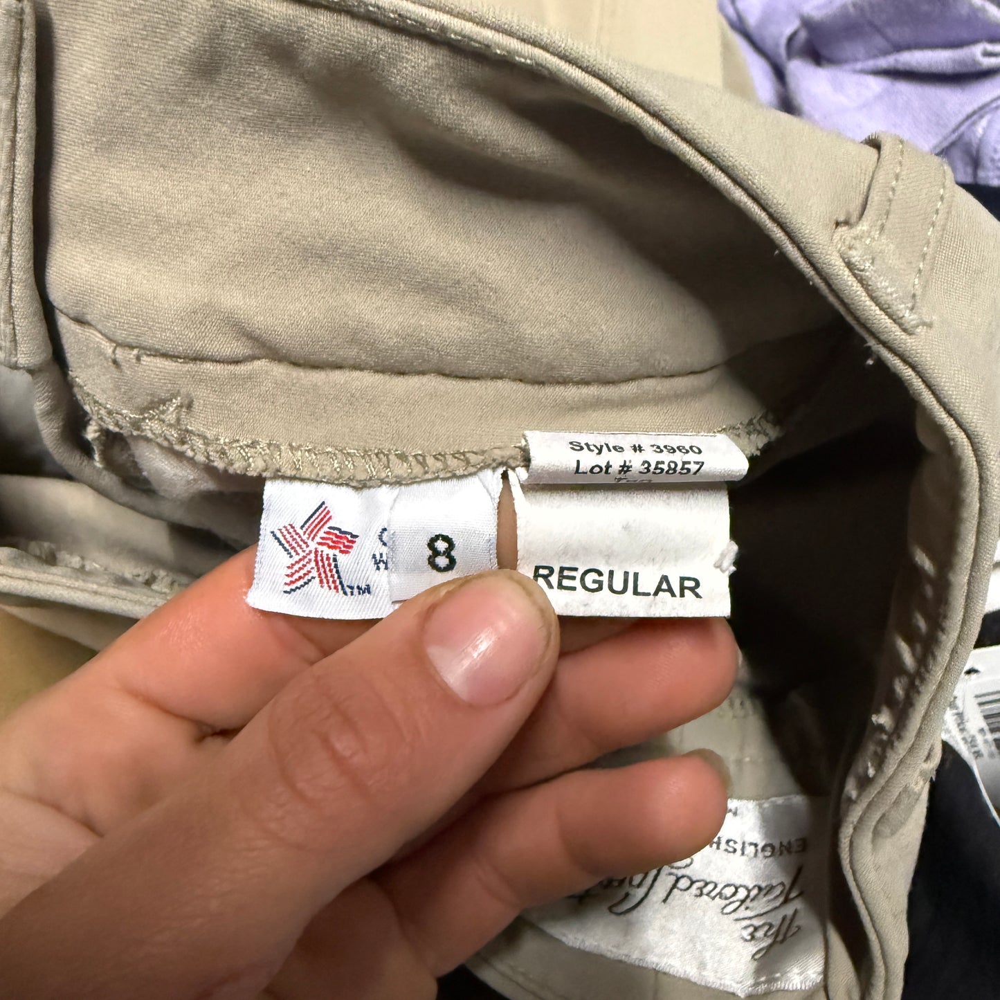 Child’s Size 8R Tan Tailored Sportsman Knee Patch Horseback Riding Breeches