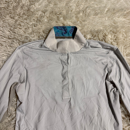 Women’s Medium White Noble Long Sleeve Horseback Riding Show Shirt