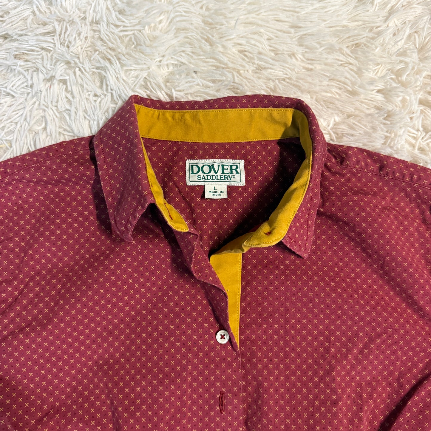 Women’s Large Red Dover Long Sleeve Horseback Riding Button Down Shirt
