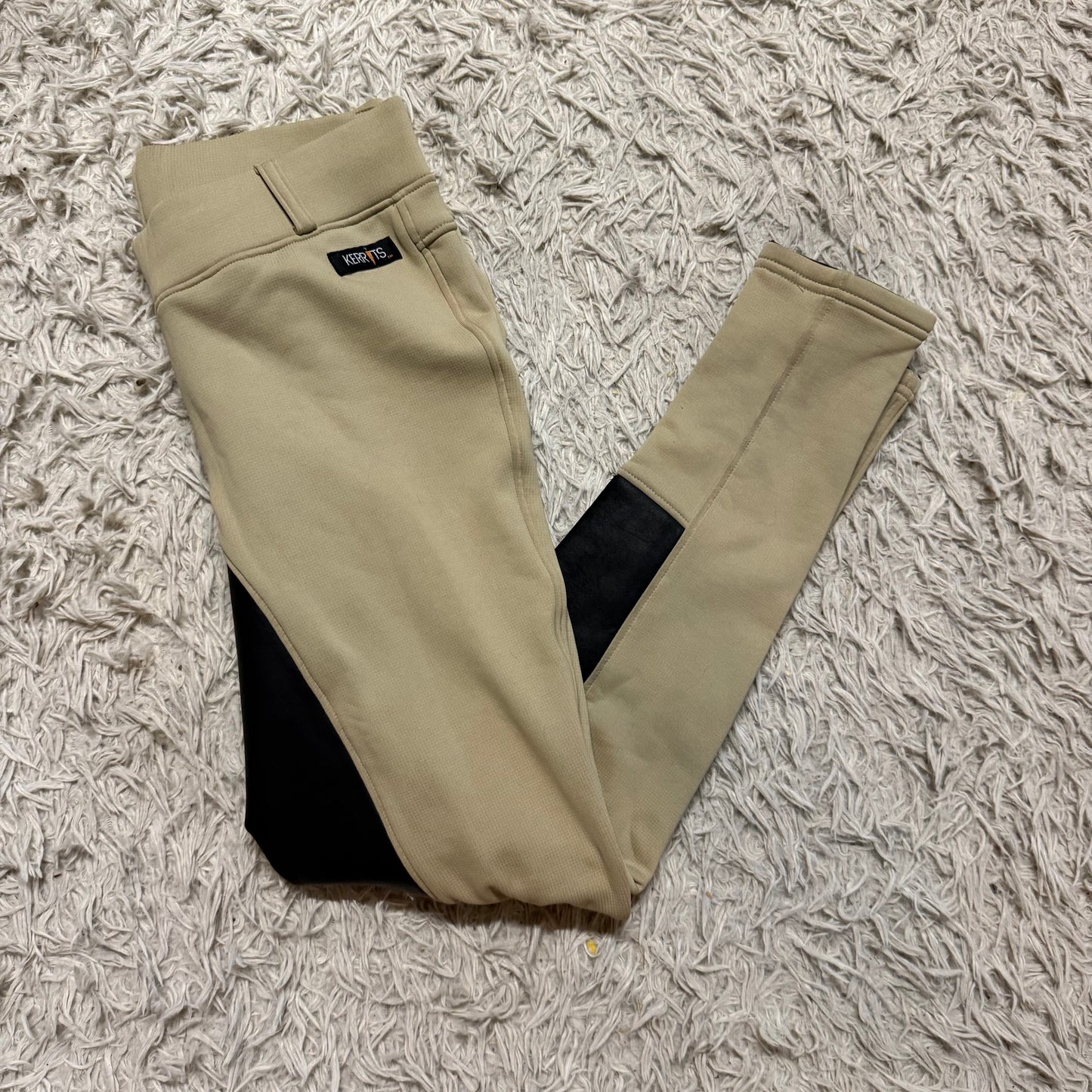 Women’s Large Tan Kerrits Full Seat Horseback Riding Winter Tights Breeches