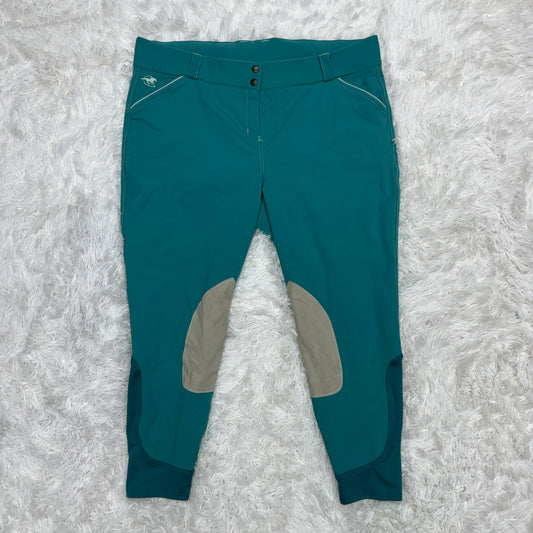 Women’s Size 44R Green Smartpak Piper Knee Patch Horseback Riding Breeches