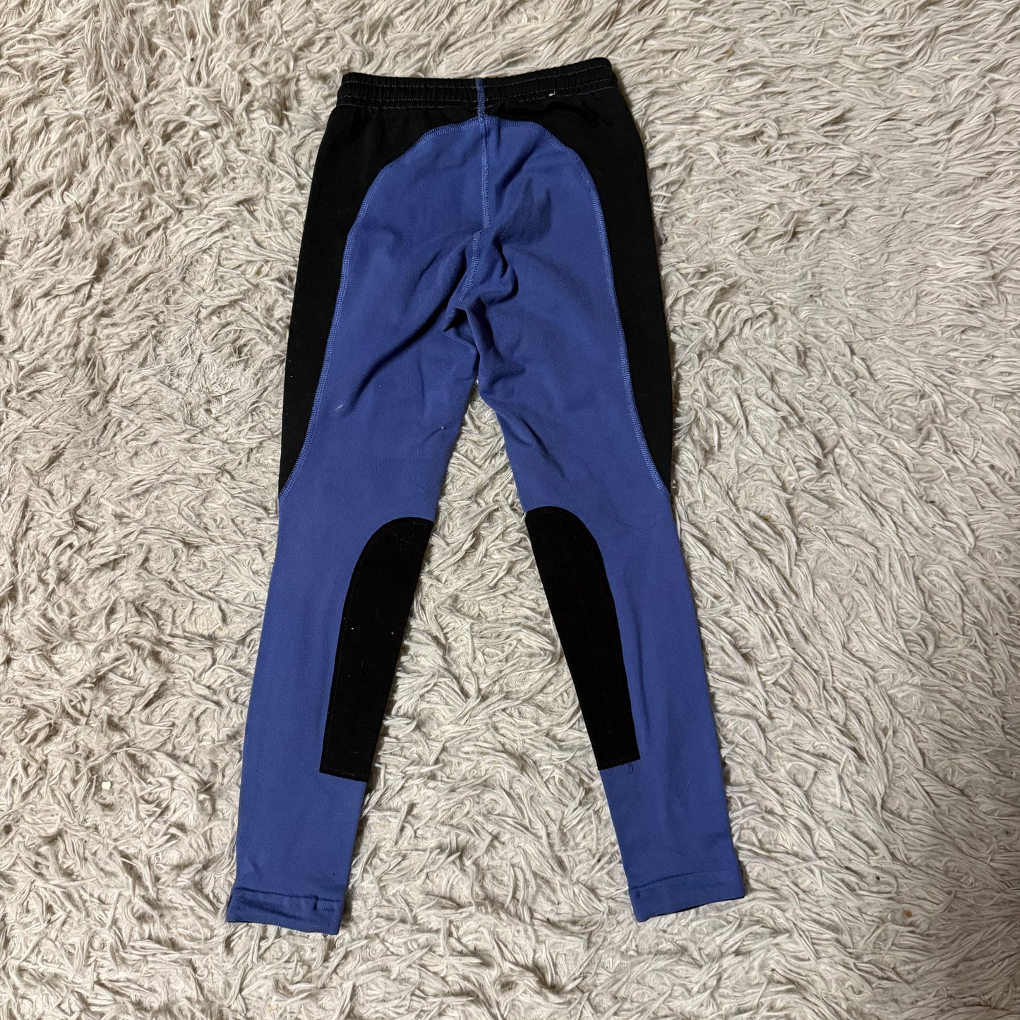 Girl’s XS Black/Blue Kerrits Knee Patch Horseback Riding Tights