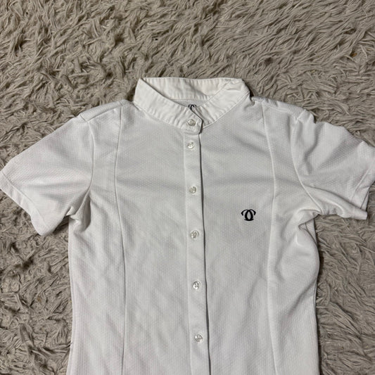 Women’s XS White Carma Short Sleeve Horseback Riding Show Shirt. Good Condition.