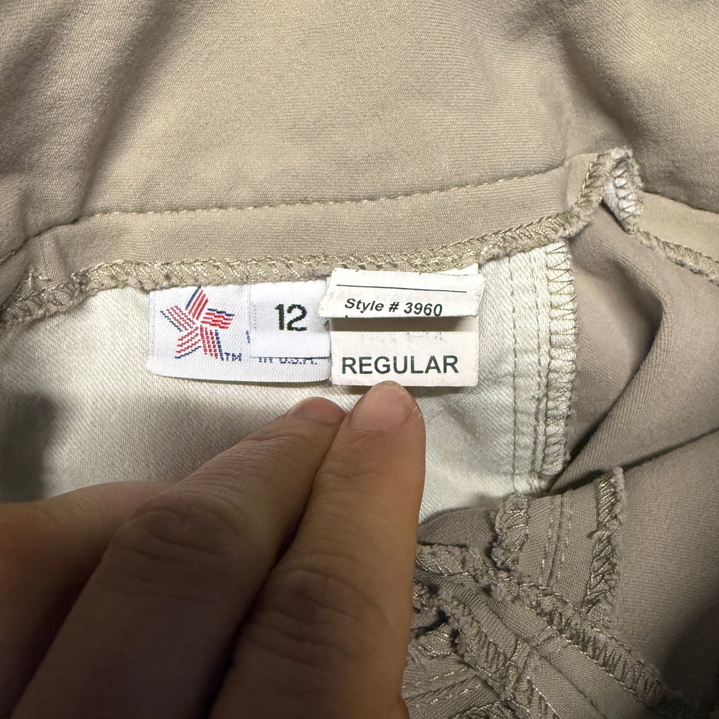 Child’s Size 12R Tan Tailored Sportsman Knee Patch Horseback Riding Breeches