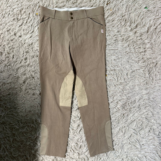 Women’s XL Tan Devon Aire Knee Patch Horseback Riding Breeches