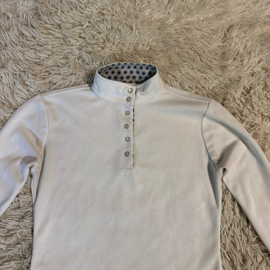Women’s Small White Equine Couture Long Sleeve Horseback Riding Show Shirt