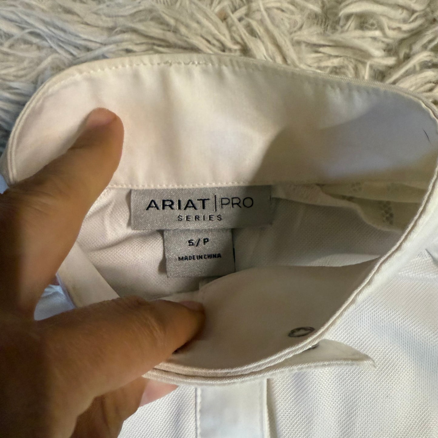 Women’s S White Ariat Short Sleeve Horseback Riding Show Shirt