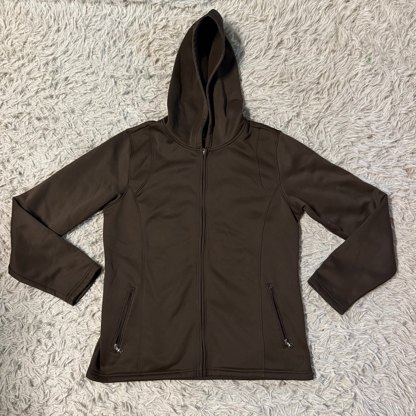 Women’s Large Brown Dover Horseback Riding Hooded Winter Jacket