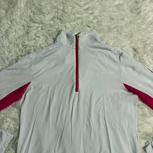 Women’s Small White/Pink Tailored Sportsman Long Sleeve Horseback Riding Sunshirt