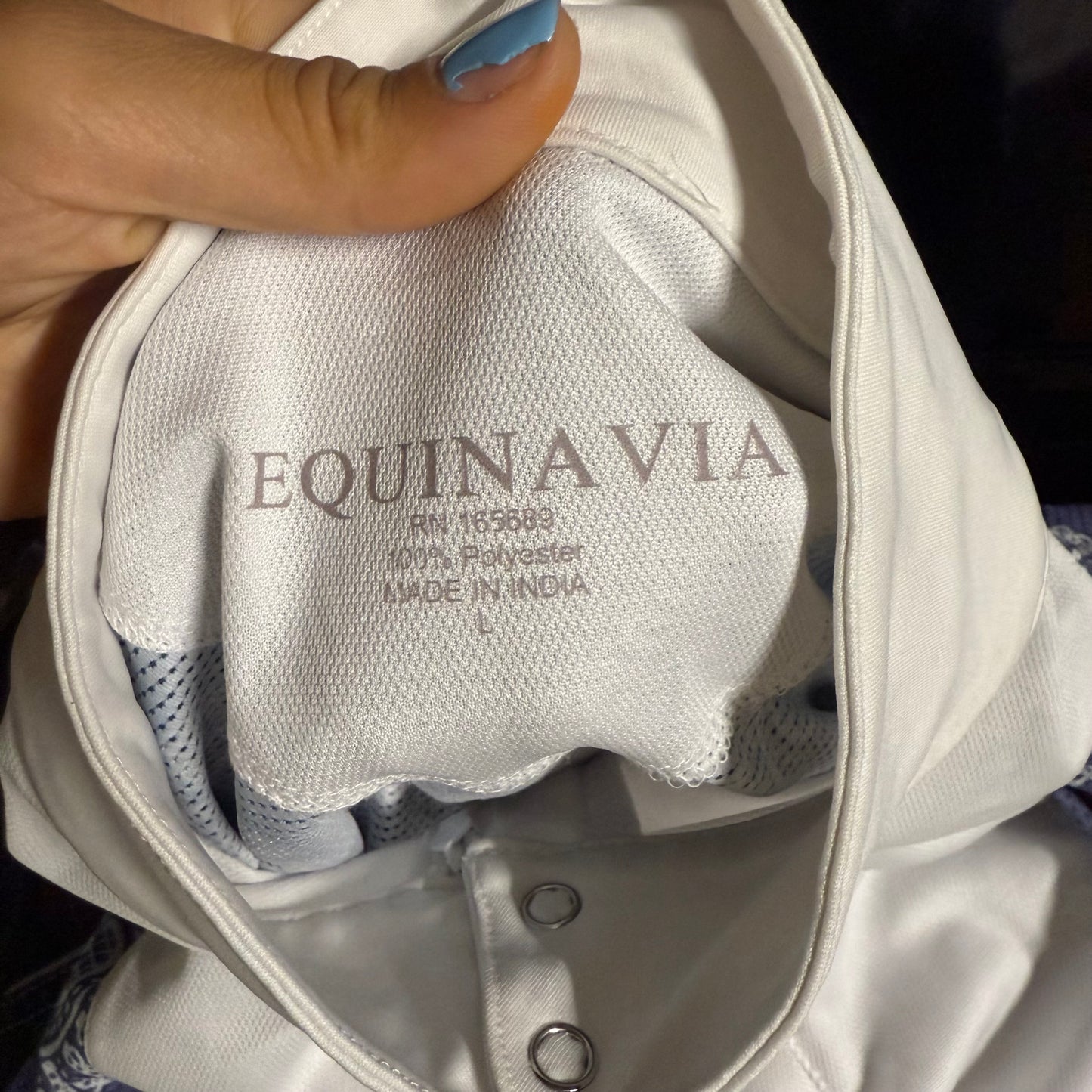 Women’s M White/Purple Equinavia Long Sleeve Horseback Riding Show Shirt