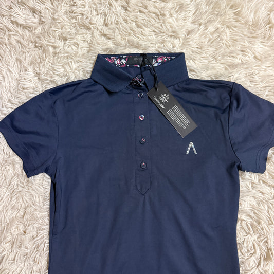 New Women’s XXS Navy Dublin Short Sleeve Horseback Riding Polo Shirt