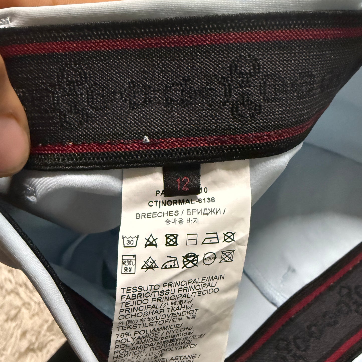 Child’s Size 12R Blue Cavalleria Toscana Knee Patch Horseback Riding Breeches