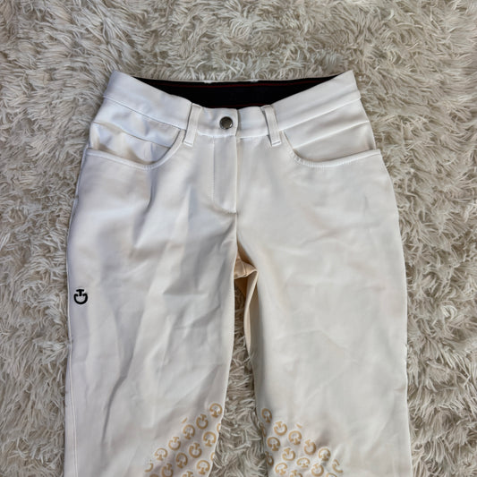 Women’s Size IT38 White Cavalleria Toscana Knee Patch Horseback Riding Breeches