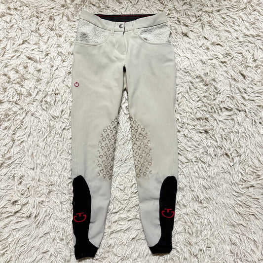 Women’s Size IT36 Tan Cavalleria Toscana Knee Patch Horseback Riding Breeches