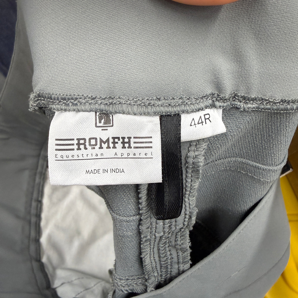 Women’s Size 44R Grey Romfh Knee Patch Horseback Riding Breeches