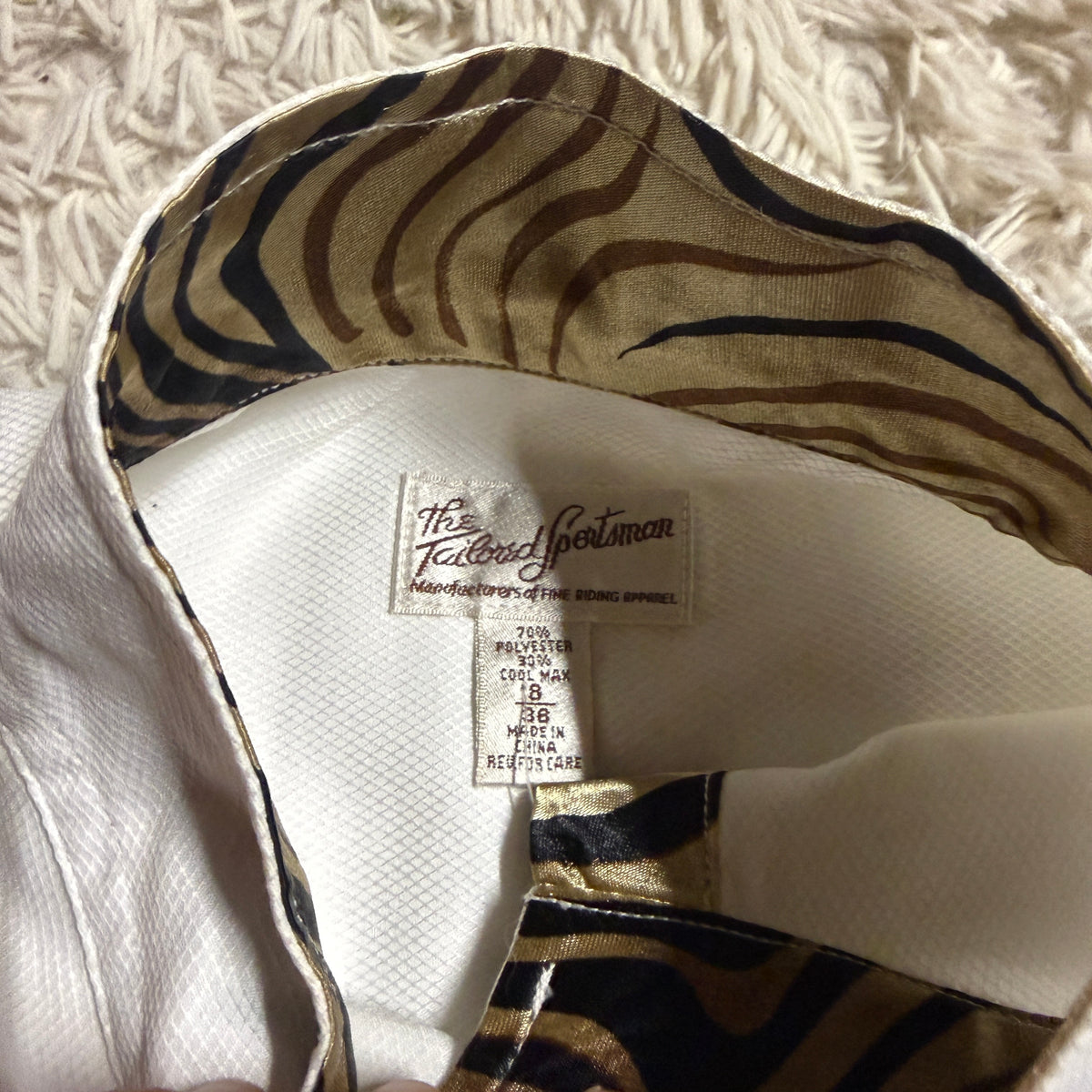 Women’s Size 8 White Tailored Sportsman Long Sleeve Horseback Riding Show Shirt