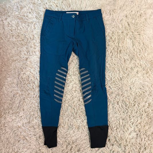Women’s Size IT42 Blue Animo Knee Patch Horseback Riding Breeches. Good Condition.