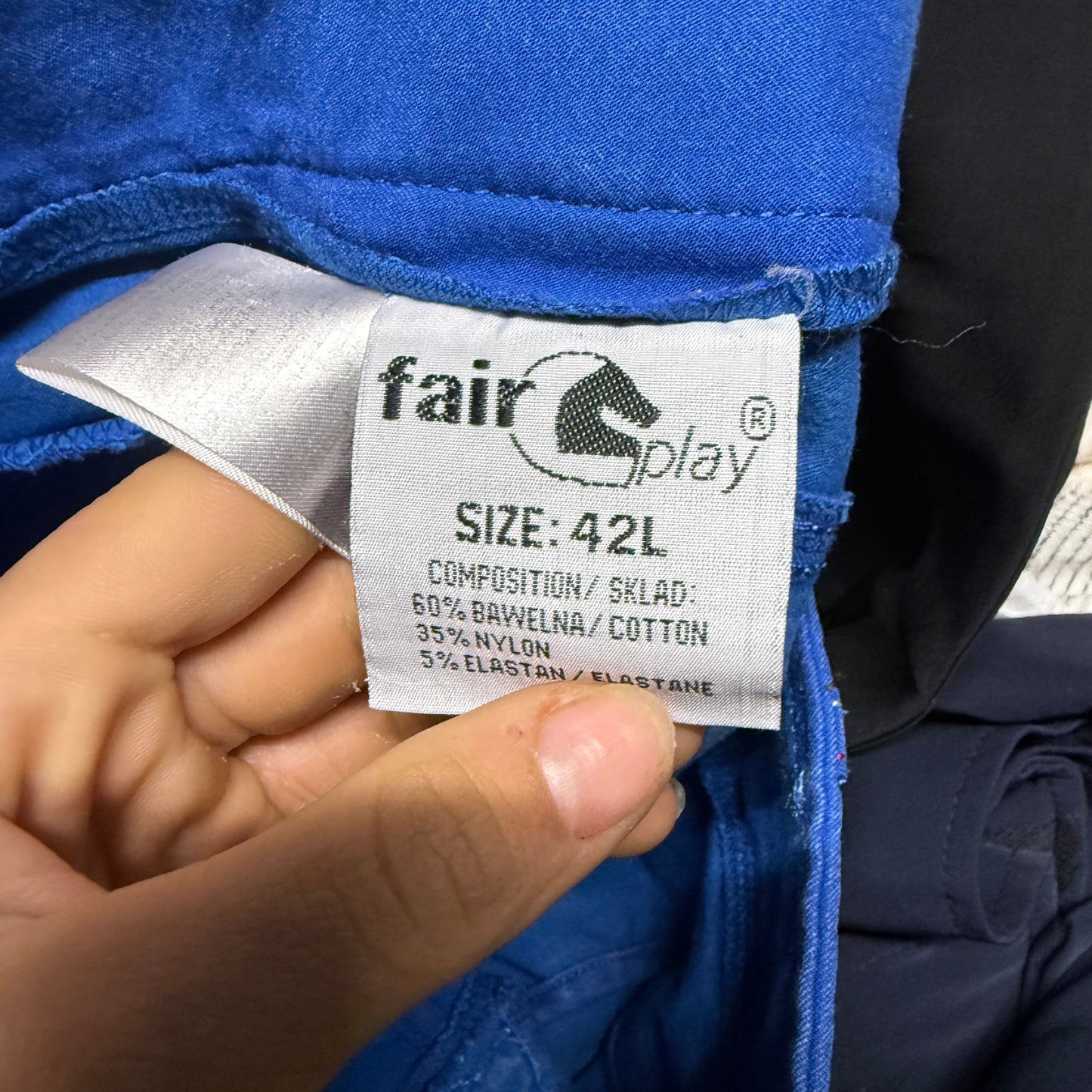 Women’s Size 42L/US30L Blue Fair Play Full Seat Horseback Riding Breeches