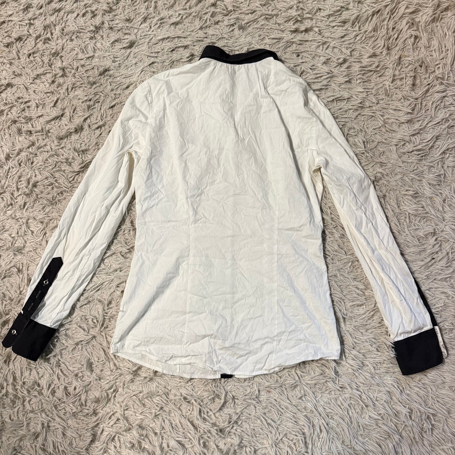 Women’s Size 6 White Fior Da Liso Long Sleeve Horseback Riding Button Down Shirt