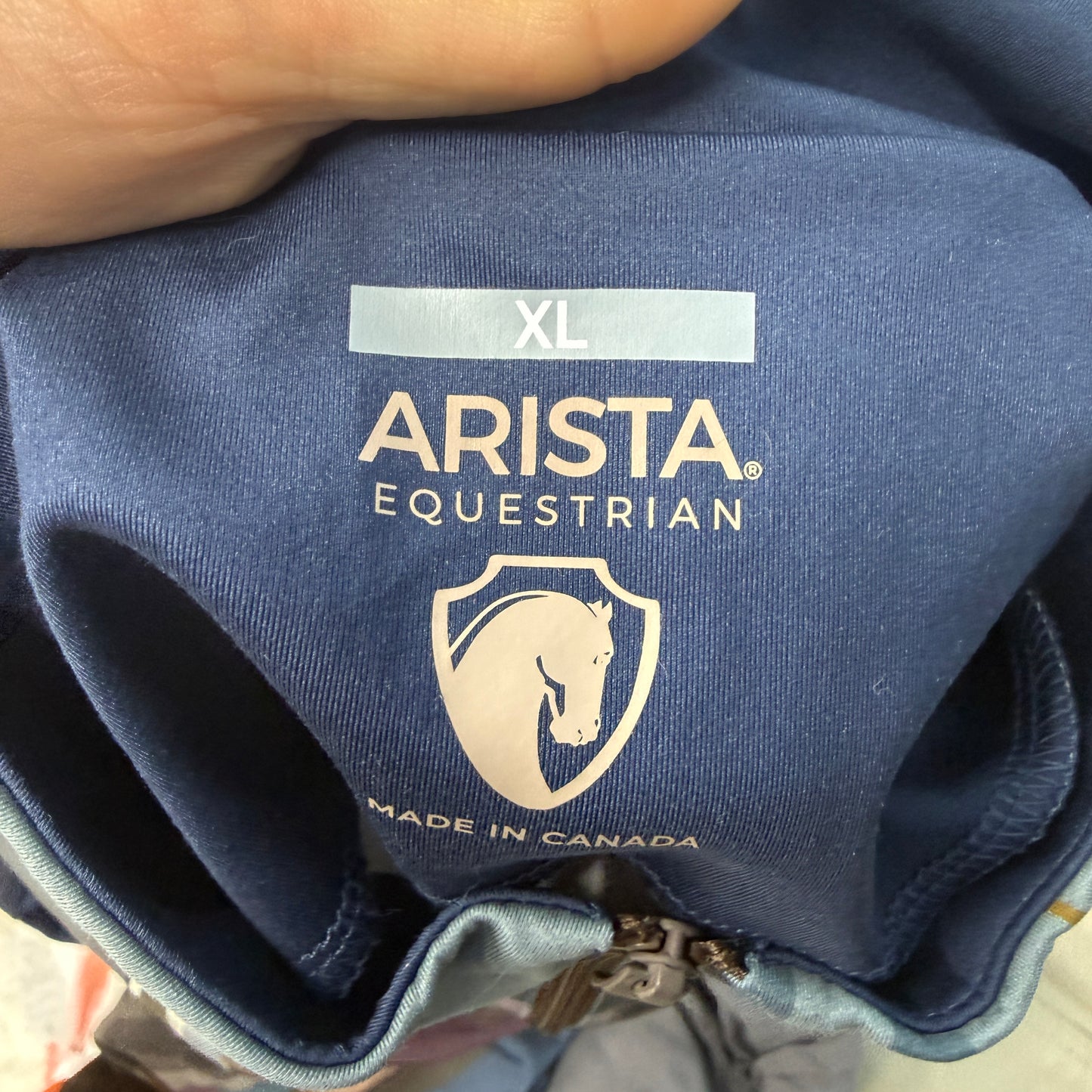 Women’s XL Navy Horse Head Pattern Arista Long Sleeve Horseback Riding Sunshirt