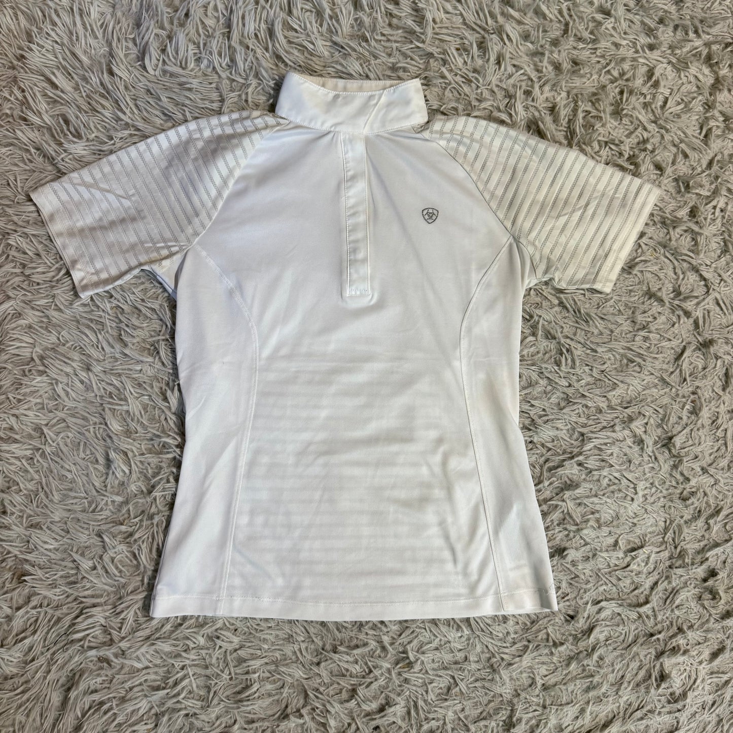 Women’s S White Ariat Short Sleeve Horseback Riding Show Shirt