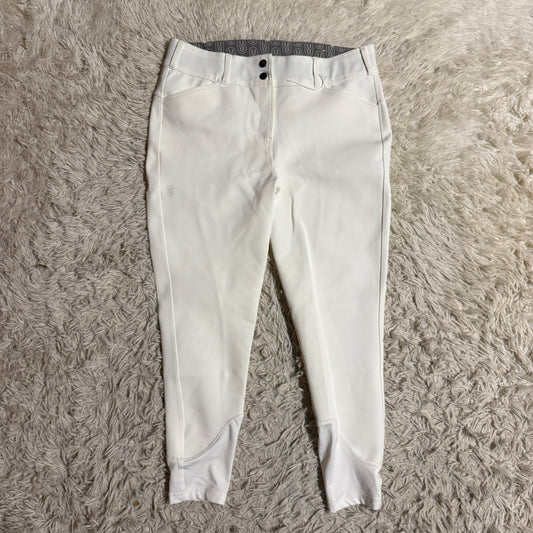 Women’s Size 32R White Weather Or Not Knee Patch Horseback Riding Rain Breeches