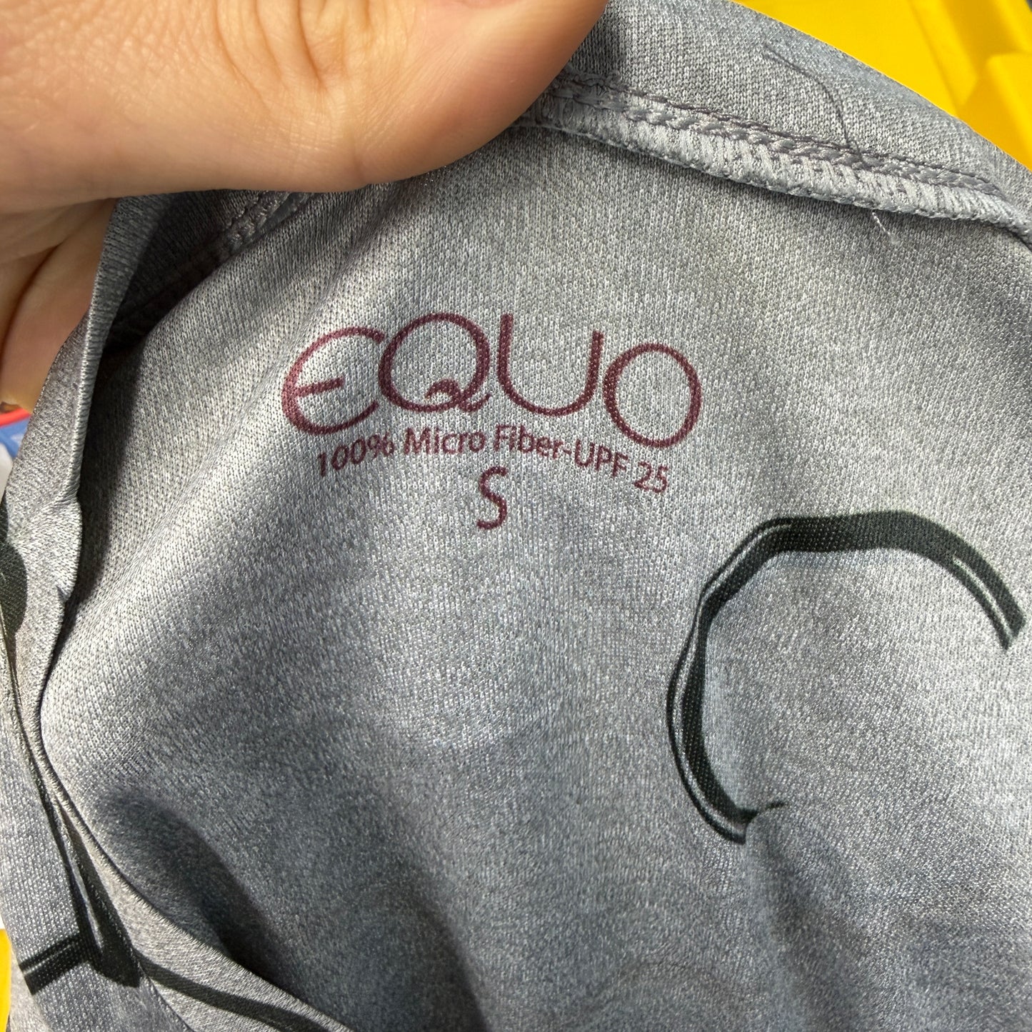 Women’s Small Grey Bit Pattern EQUO Short Sleeve Horseback Riding Sunshirt